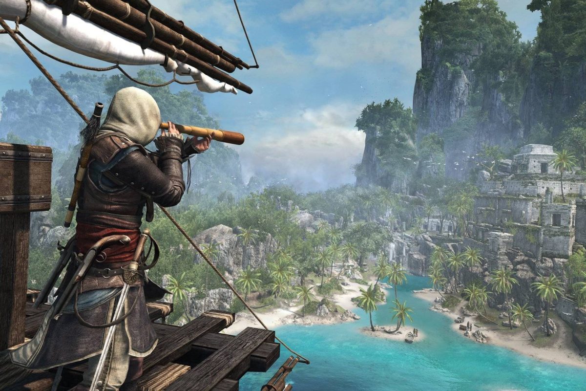 Connor guarda in un cannocchiale Ac4 blackflag resynced