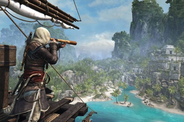 Connor guarda in un cannocchiale Ac4 blackflag resynced